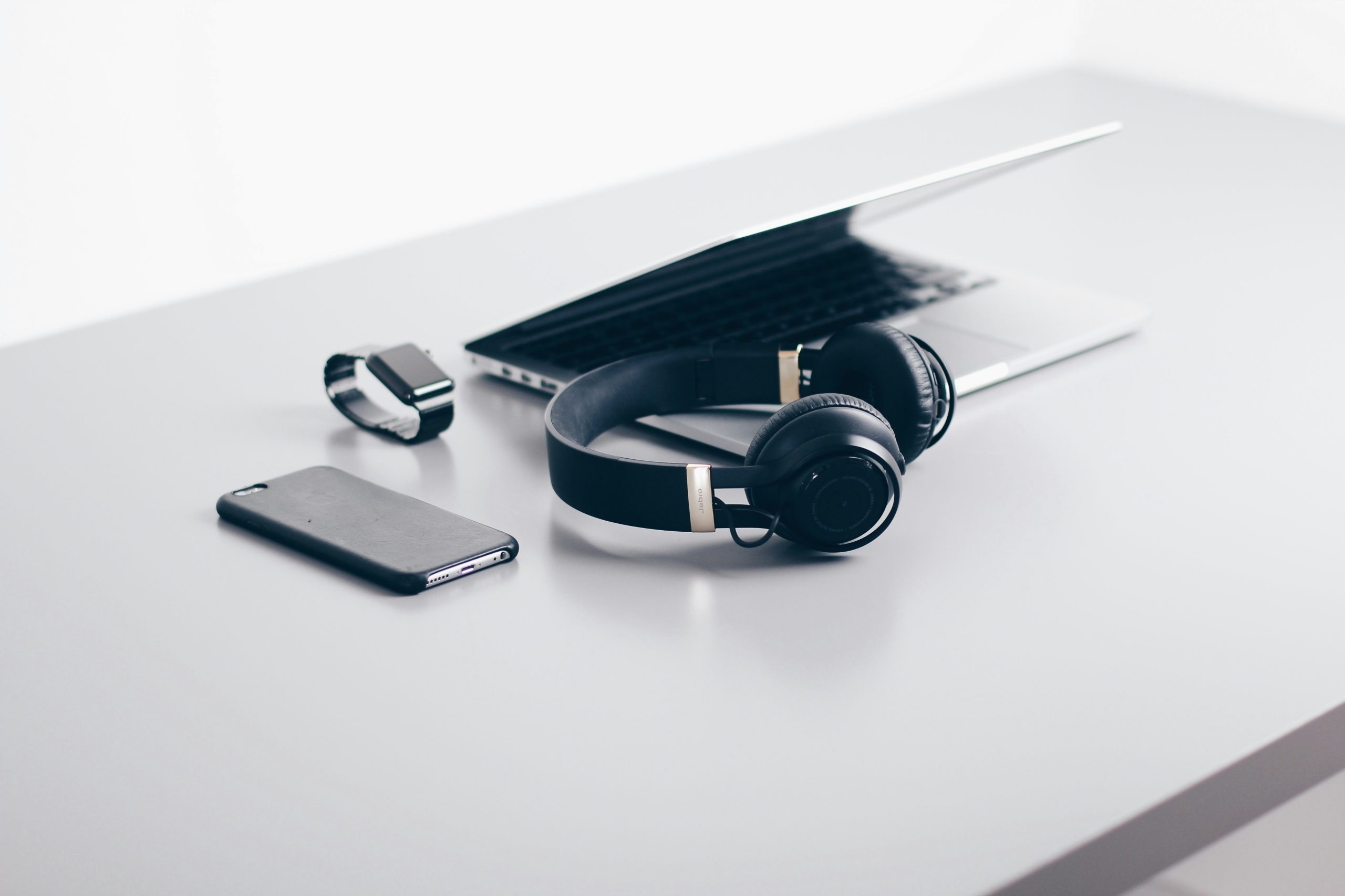 consumer technology items on a desk